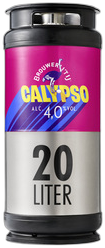 20-liter fust van IJ Calypso Session IPA met felroze en zilveren etiket