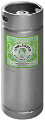 RVS 20 liter fust van Lowlander Cool Earth Lager met groen etiket