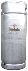 Metalen 20-liter Budels Herfstbock fust staand op witte achtergrond