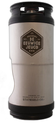 Wit 20-liter fust met zwart handvat en label 'Eeuwige Jeugd' zichtbaar