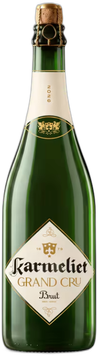 Karmeliet Grand Cru Brut 2026 in een groene fles van 75cl met kurk en muselet