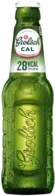 Groene 30cl Grolsch CAL fles met wit etiket tegen witte achtergrond