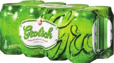 Grolsch set van 8 blikjes á 0,33 liter Grolsch set van 8 blikjes á 0,33 liter