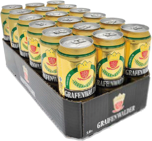 Grafenwalder tray met 18 blikjes van 0,50 liter