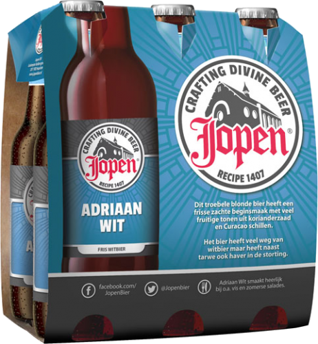 Jopen Adriaan witbier - Sixpack met 6 0,30 liter flesjes