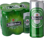 Heineken set van 6 blikjes á 0,25 liter