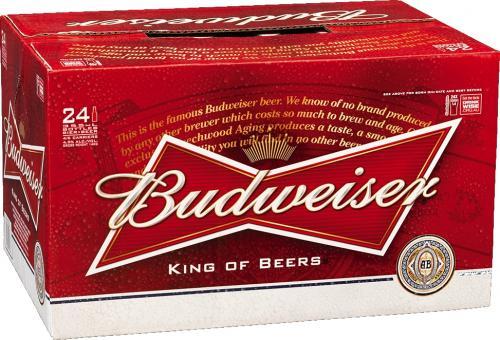 Budweiser doos met 24 flesjes van 0,33 liter Budweiser doos met 24 flesjes van 0,33 liter