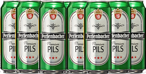Perlenbacher Premium Pilsener tray met 18 blikjes á 0,50 liter