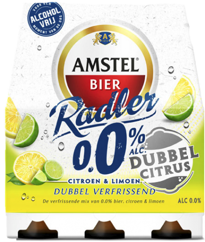Amstel Radler dubbel citrus 0.0% set van 6 flesjes a 0,33 liter  Amstel Radler dubbel citrus 0.0% set van 6 flesjes a 0,33 liter
