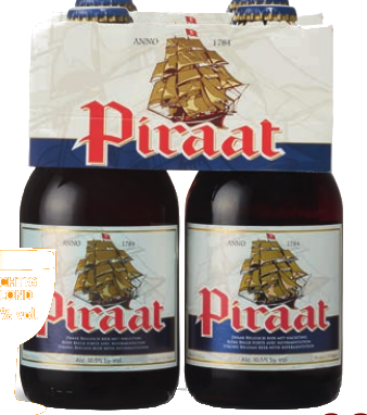 Piraat set van 4 flesjes á 0,33 liter Piraat set van 4 flesjes á 0,33 liter