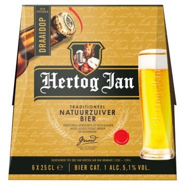 Hertog jan sixpack met flesjes van 25cl