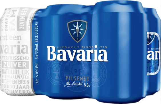 Bavaria set van  6 blikjes van 33cl