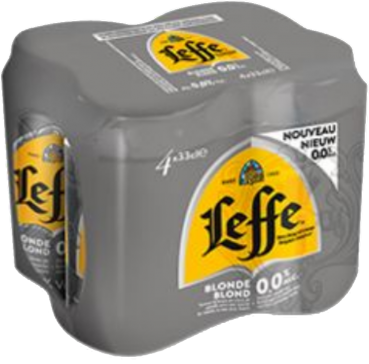 leffe blond 0.0% 4pack met blikjes van 33cl 