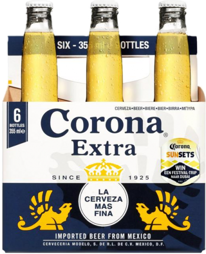 Corona set van 6 flesjes á 0,355 liter Corona set van 6 flesjes á 0,355 liter