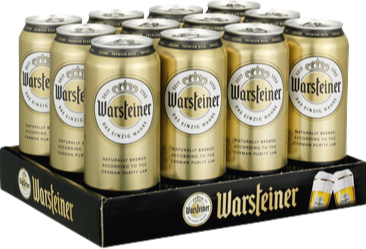 Warsteiner tray met 12 blikken van 50cl