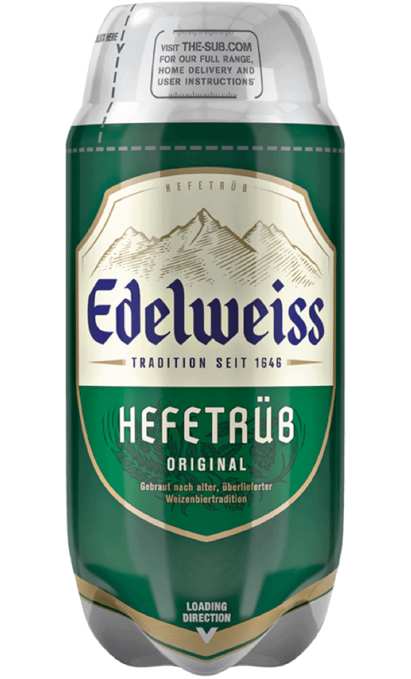 Edelweiss Hefetrüb SUB Vat van 2 liter Edelweiss Hefetrüb SUB Vat van 2 liter