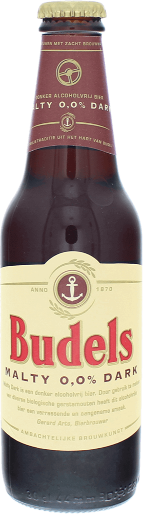 Budels Malty Dark Bio 0,0% flesje van 30cl