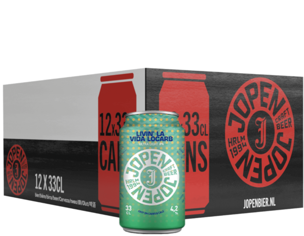 Jopen Livin' La Vida Locarb doos met 12 blikjes van 33cl Jopen Livin' La Vida Locarb doos met 12 blikjes van 33cl