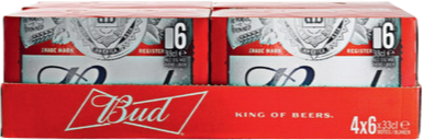 Bud tray met 24 blikjes van 33cl Bud tray met 24 blikjes van 33cl