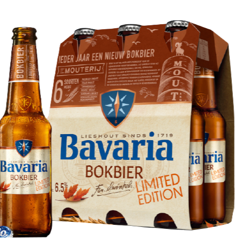 Bavaria Bokbier 2021 sixpack met flesjes van 30cl
