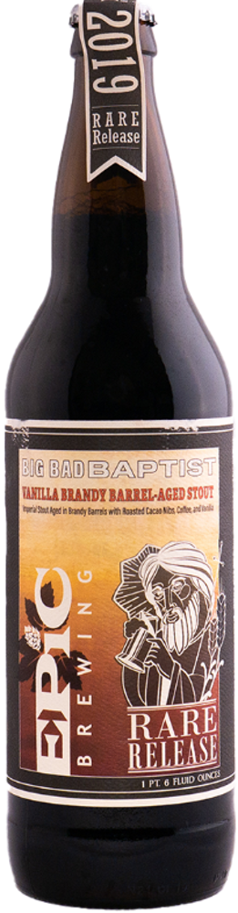 Epic Brewing Big Bad Baptist Vanilla Brandy Barrel Aged Stout fles van 65cl