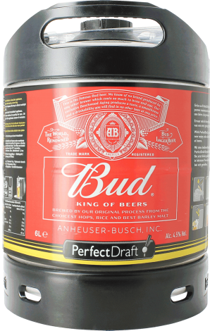 Bud Perfect Draft fust van 6 liter Bud Perfect Draft fust van 6 liter