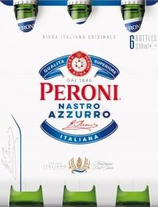 Peroni Nastro Azzurro sixpack met flesjes van 30cl Peroni Nastro Azzurro sixpack met flesjes van 30cl