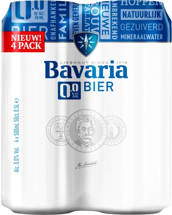 Bavaria 0.0 set met 4 blikken van 50cl Bavaria 0.0 set met 4 blikken van 50cl