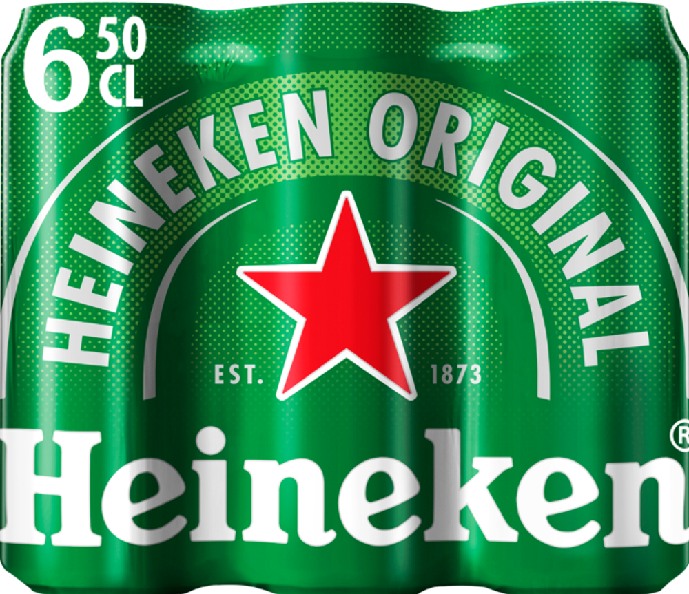 Heineken set van 6 blikken á 0,50 liter Heineken set van 6 blikken á 0,50 liter
