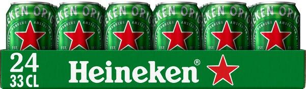 Heineken tray met 24 blikjes á 0,33 liter Heineken tray met 24 blikjes á 0,33 liter