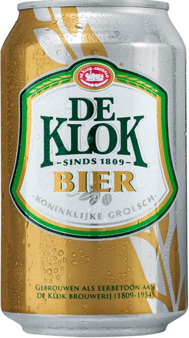De Klok bier blikje van 33cl