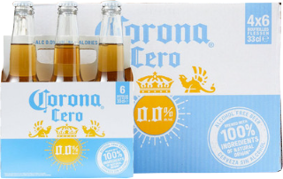 Corona Cero doos met 24 flesjes van 33cl Corona Cero doos met 24 flesjes van 33cl