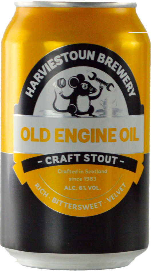 Harviestoun Old Engine Oil blikje van 33cl