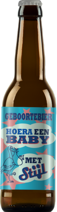 Stijl Geboortebier flesje van 33cl