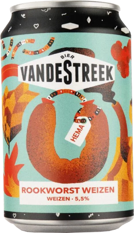 vandestreek rookworst weizen blikje van 33cl vandestreek rookworst weizen blikje van 33cl