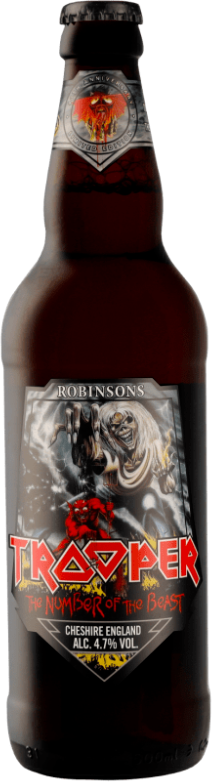 Trooper Iron Maiden The Number of the Beast fles van 50cl