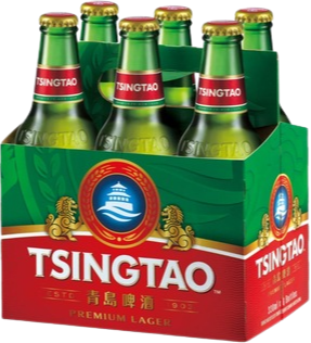Tsingtao sixpack met flesjes van 33cl