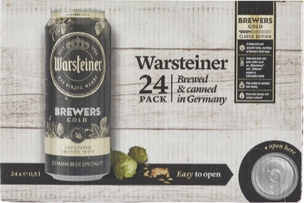 Warsteiner Brewers Gold doos met 24 blikken van 50cl Warsteiner Brewers Gold doos met 24 blikken van 50cl