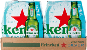 Heineken Silver tray met 24 flesjes van 250ml Heineken Silver tray met 24 flesjes van 250ml