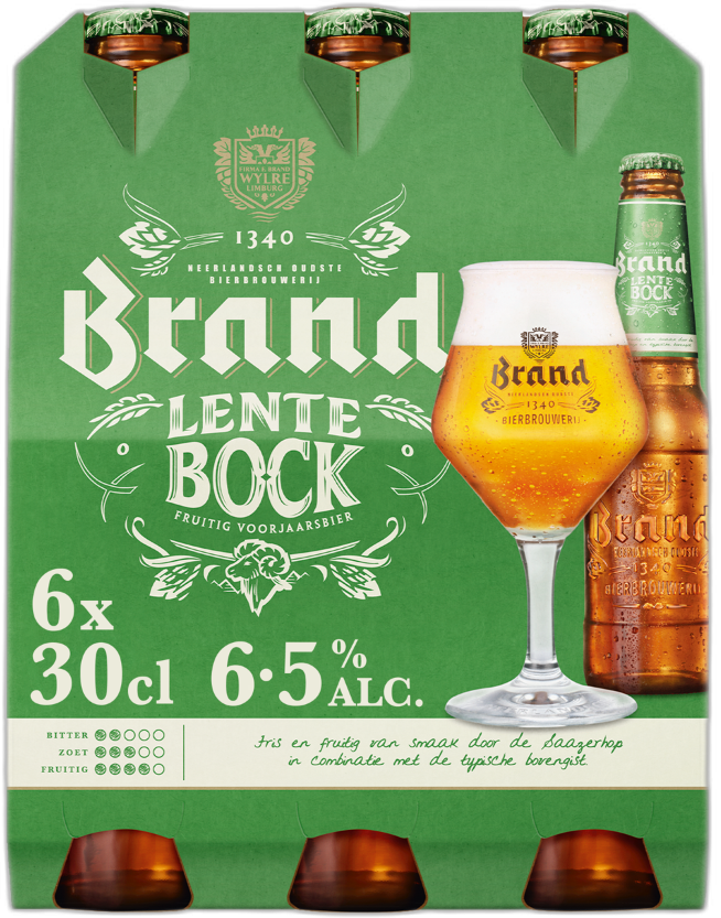 Brand Lentebock set van 6 flesjes á 0,30 liter Brand Lentebock set van 6 flesjes á 0,30 liter