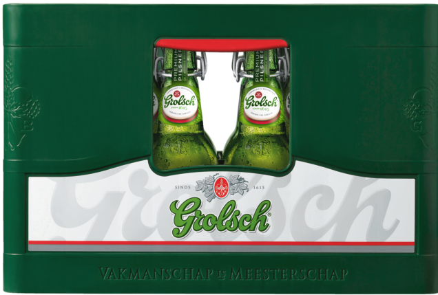 Grolsch krat met 16 beugelflessen van 0,45 liter Grolsch krat met 16 beugelflessen van 0,45 liter
