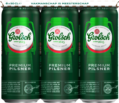 Grolsch pils sixpack met 6 blikken van 50cl Grolsch pils sixpack met 6 blikken van 50cl