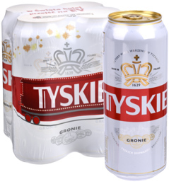 4-Pack Tyskie Bier 5,2% Vol. 500ml