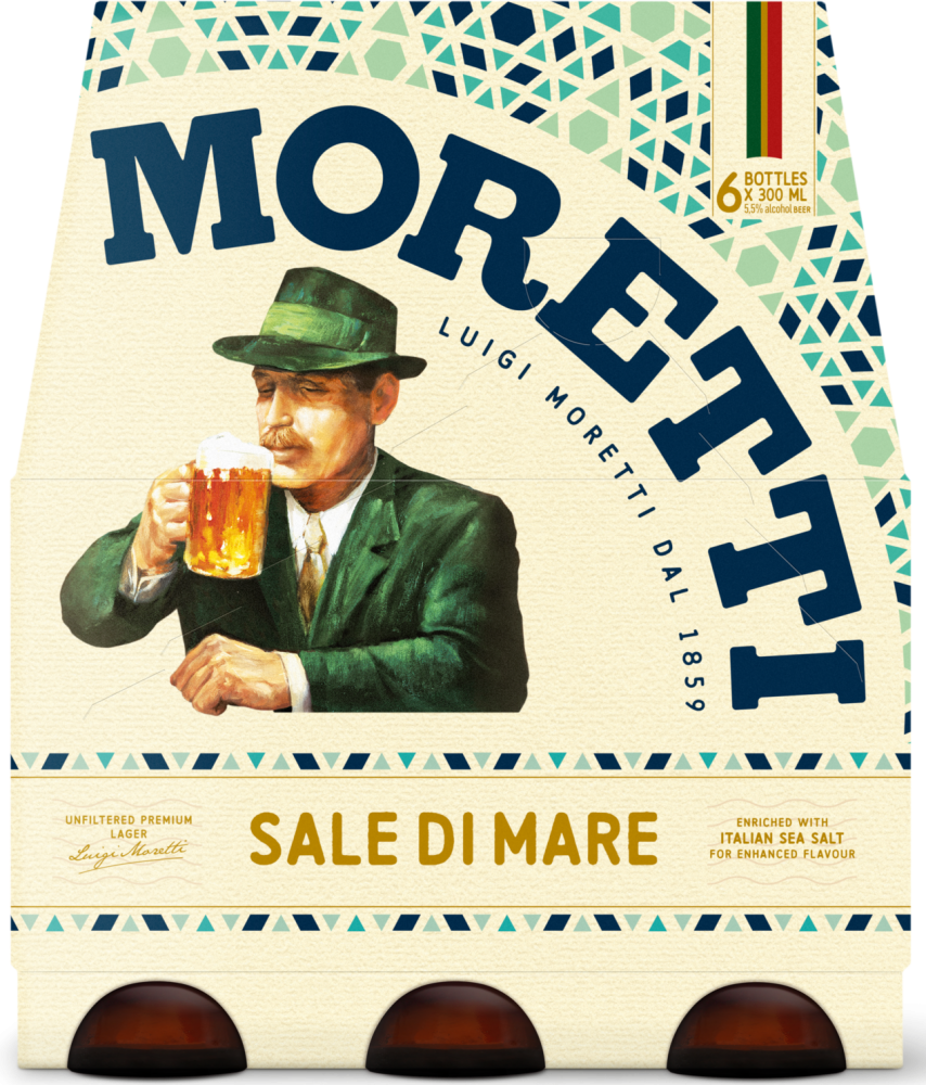 Birra Moretti Sale di mare sixpack met flesjes van 30cl