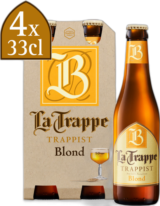 La Trappe Blond 4-pack met flesjes van 33cl La Trappe Blond 4-pack met flesjes van 33cl