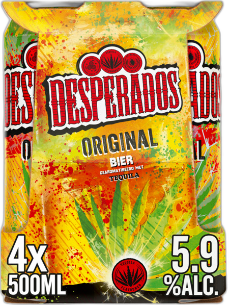 Desperados Original 4-pack met blikken van 50cl Desperados Original 4-pack met blikken van 50cl