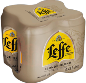 Leffe Blond set met 4 blikjes van 33cl Leffe Blond set met 4 blikjes van 33cl