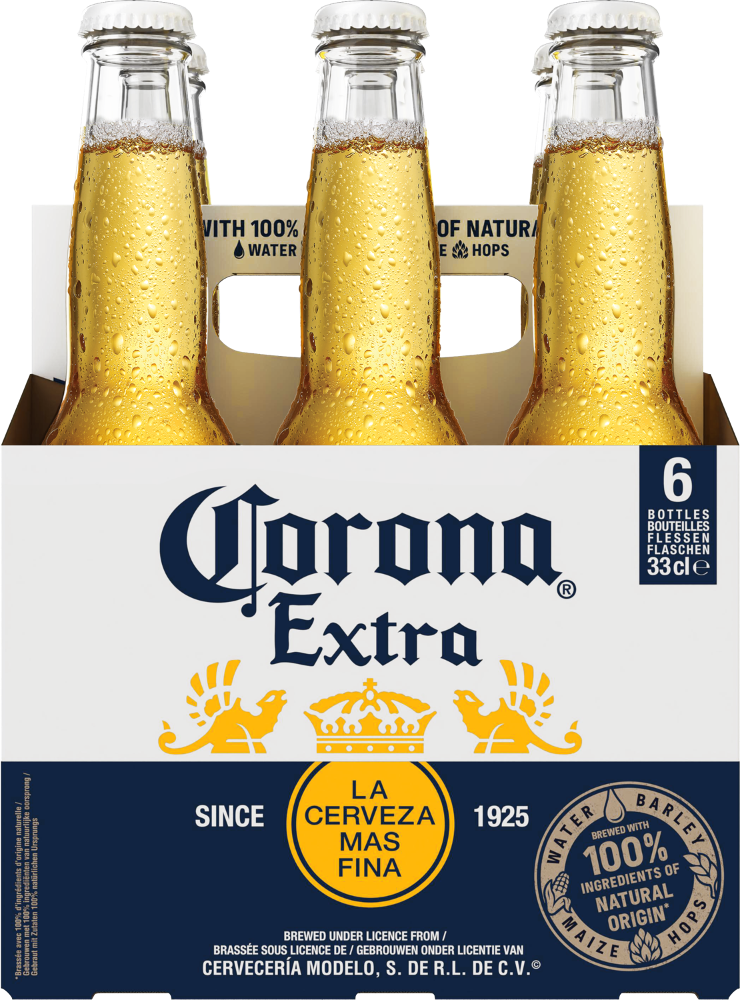 Corona Extra sixpack met flesjes van 33cl Corona Extra sixpack met flesjes van 33cl