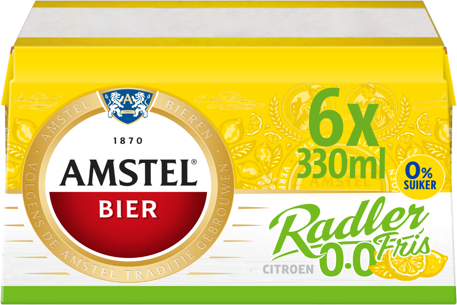 Amstel Radler 0.0% FRIS sixpack blik Amstel Radler 0.0% FRIS sixpack blik