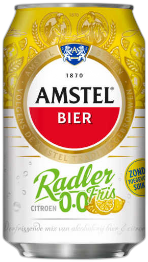 amstel radler fris 0.0% blikje van 33cl